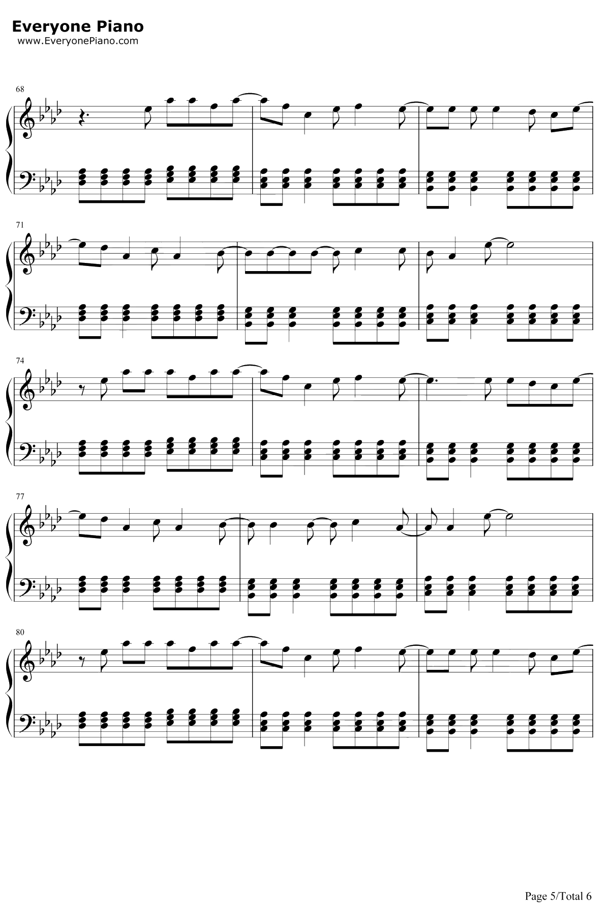 Hooked on a Feeling钢琴谱-BlueSwede-银河护卫队OST5