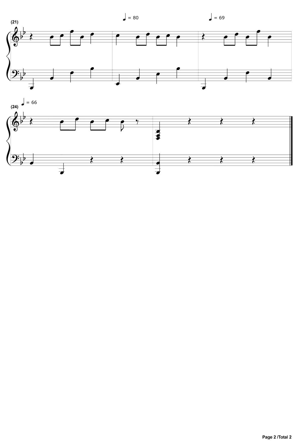 路钢琴谱-神奇的猪2