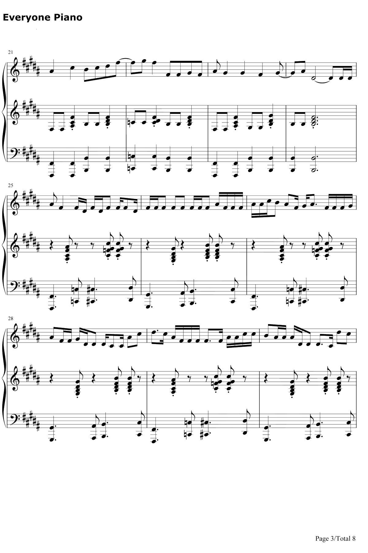 All Star钢琴谱-SmashMouth3