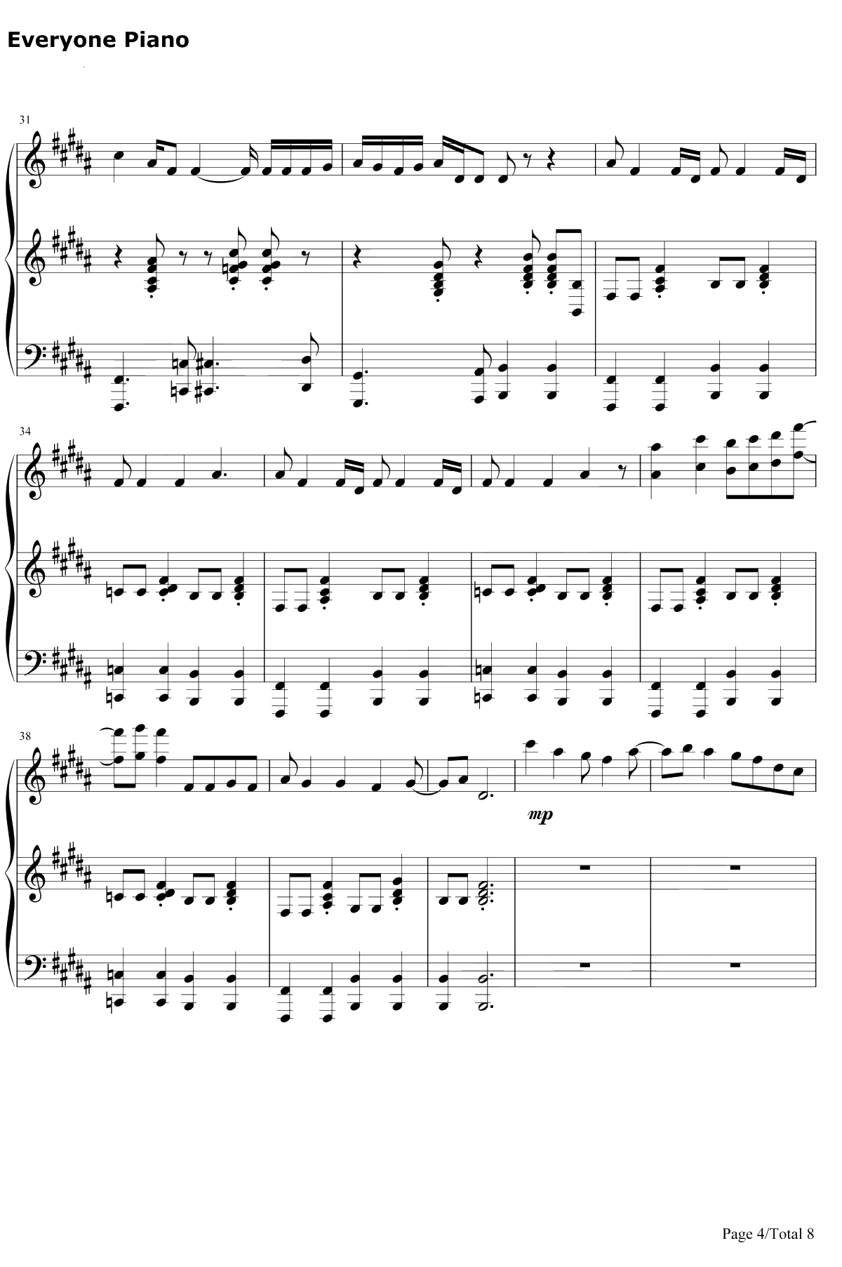 All Star钢琴谱-SmashMouth4