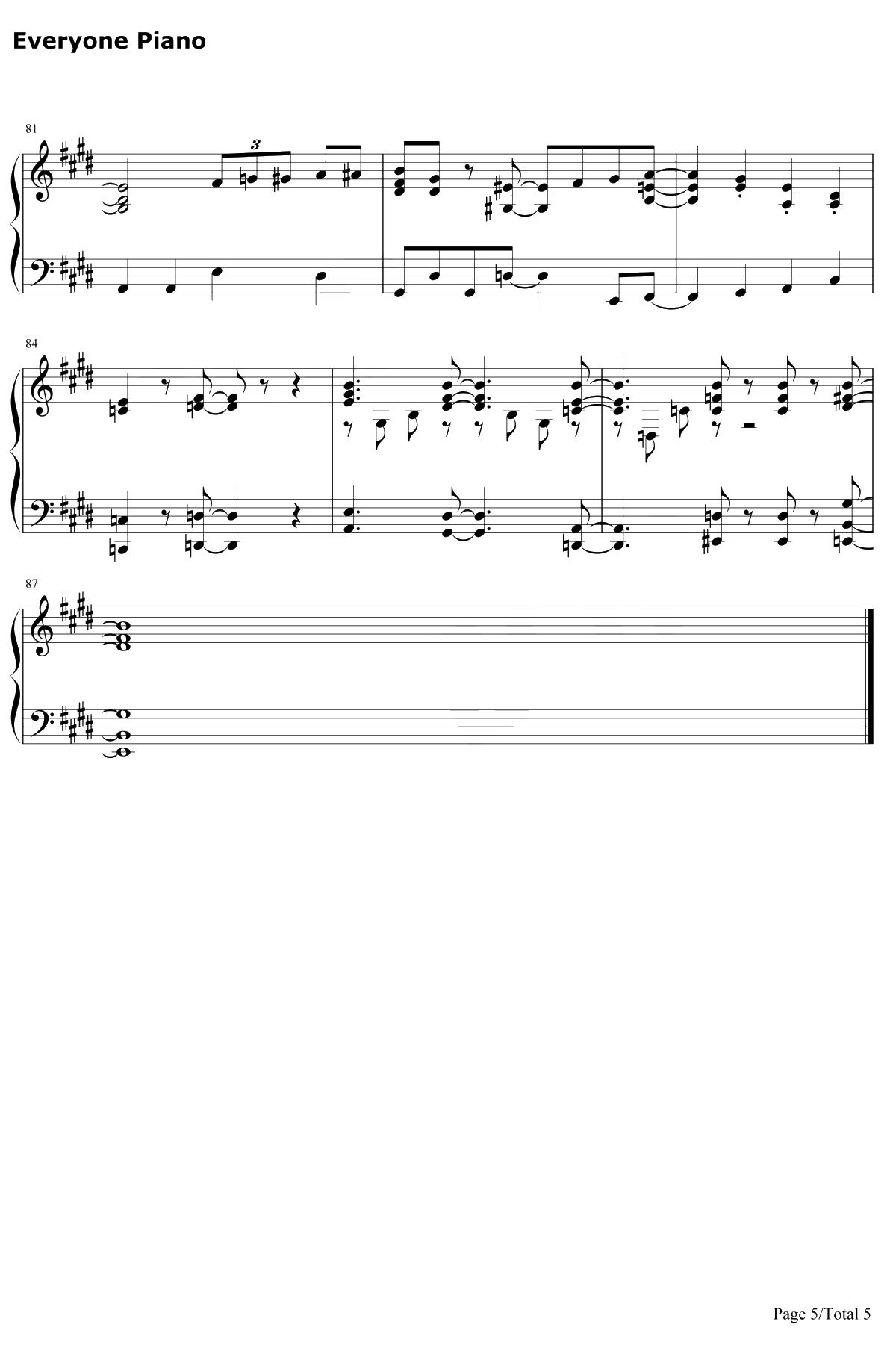 Bitter Sweet Harmony钢琴谱-中岛爱-春原庄的管理人小姐OP5