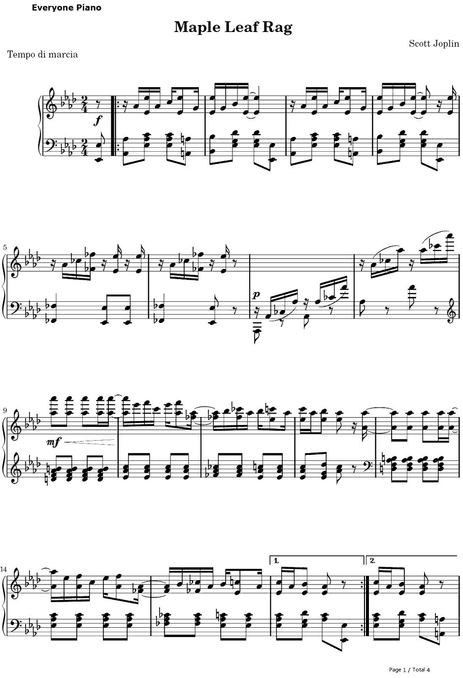 Maple  Leaf  Rag钢琴谱-ScottJoplin1