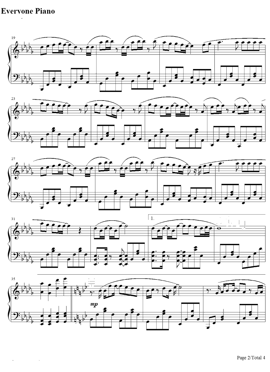 今日までのメロディー钢琴谱-AKB48(大岛优子)-完整版-AKB482