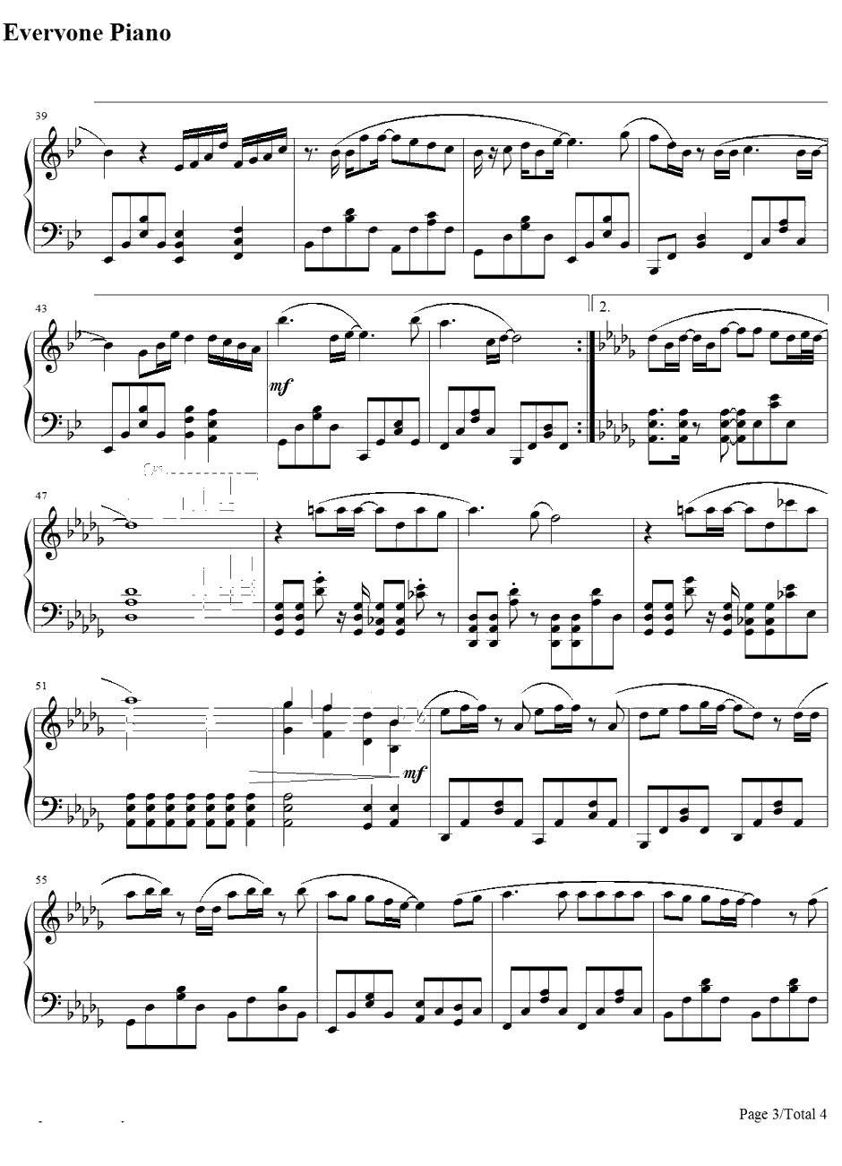 今日までのメロディー钢琴谱-AKB48(大岛优子)-完整版-AKB483