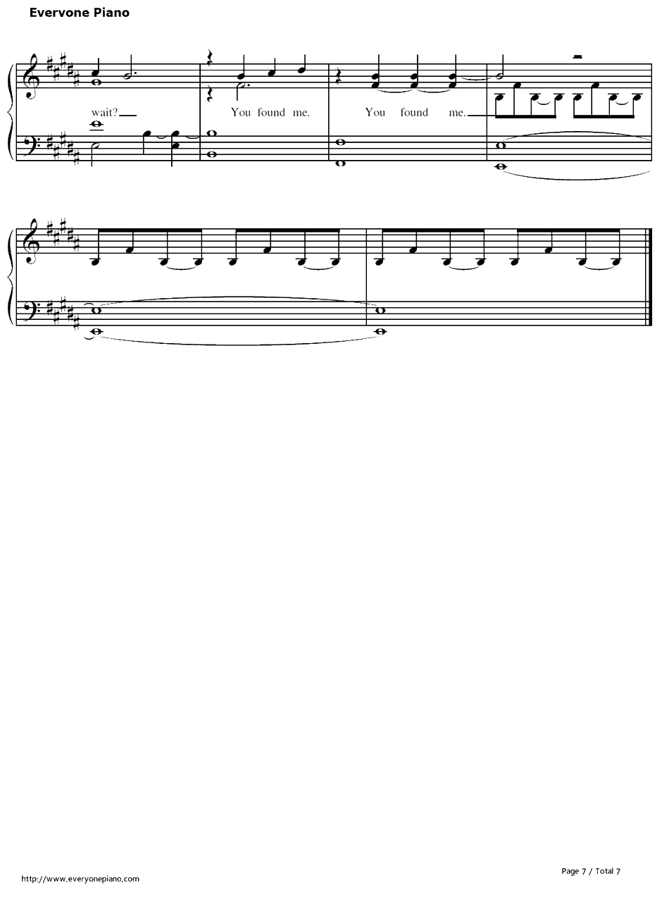 You Found Me钢琴谱--TheFray7