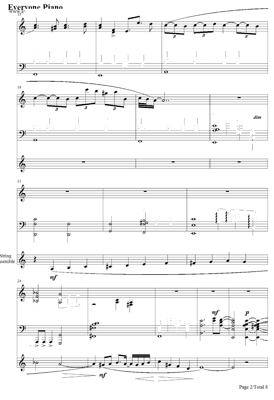 Never Meant to Belong钢琴谱-鹭巣诗郎-死神插曲2