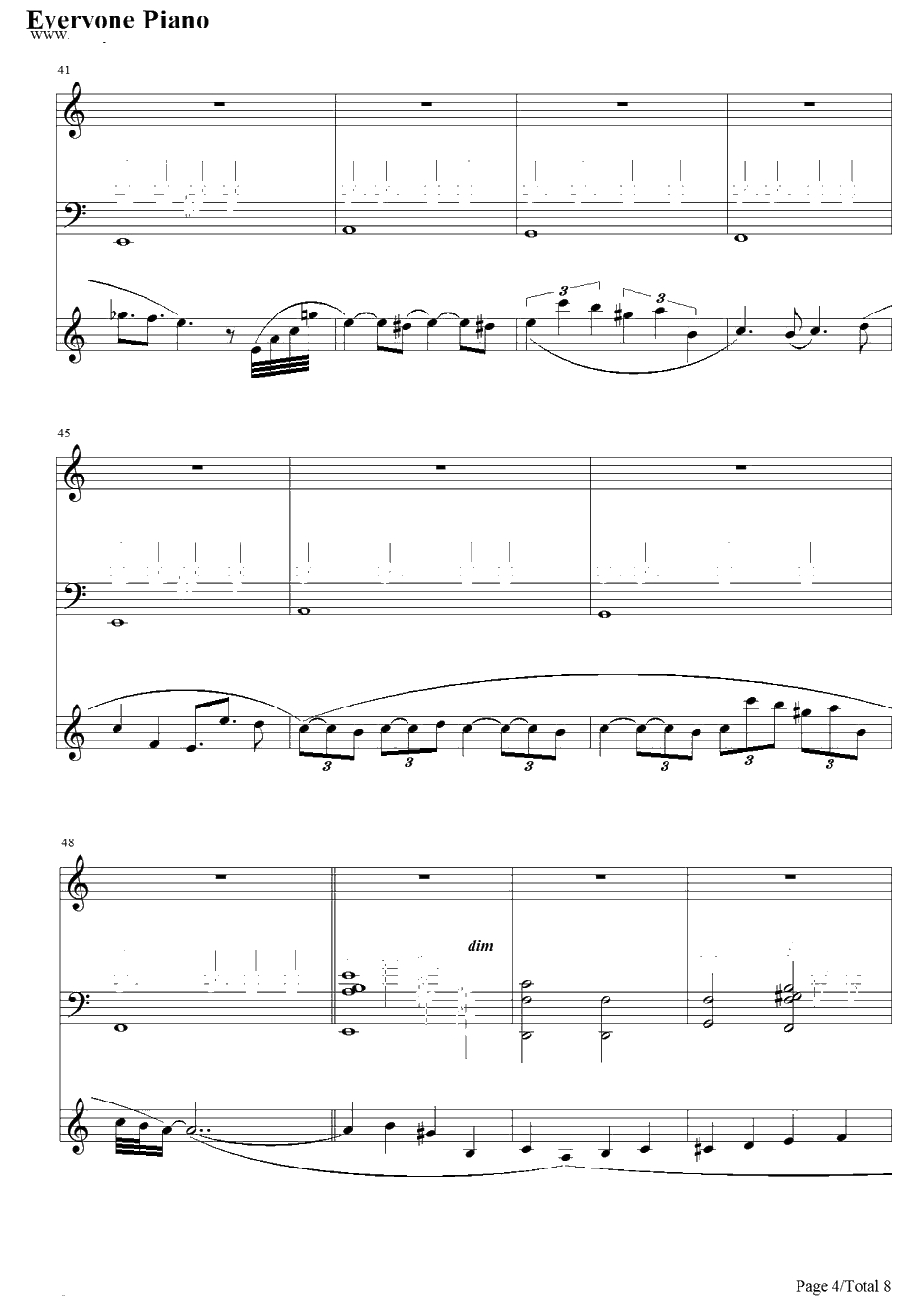 Never Meant to Belong钢琴谱-鹭巣诗郎-死神插曲4