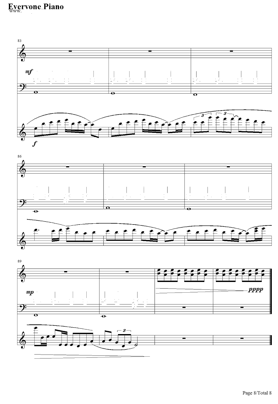 Never Meant to Belong钢琴谱-鹭巣诗郎-死神插曲8