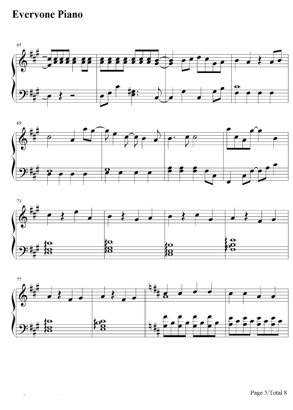 サヨナラの空钢琴谱-Qwaiクワイ-银魂ED165