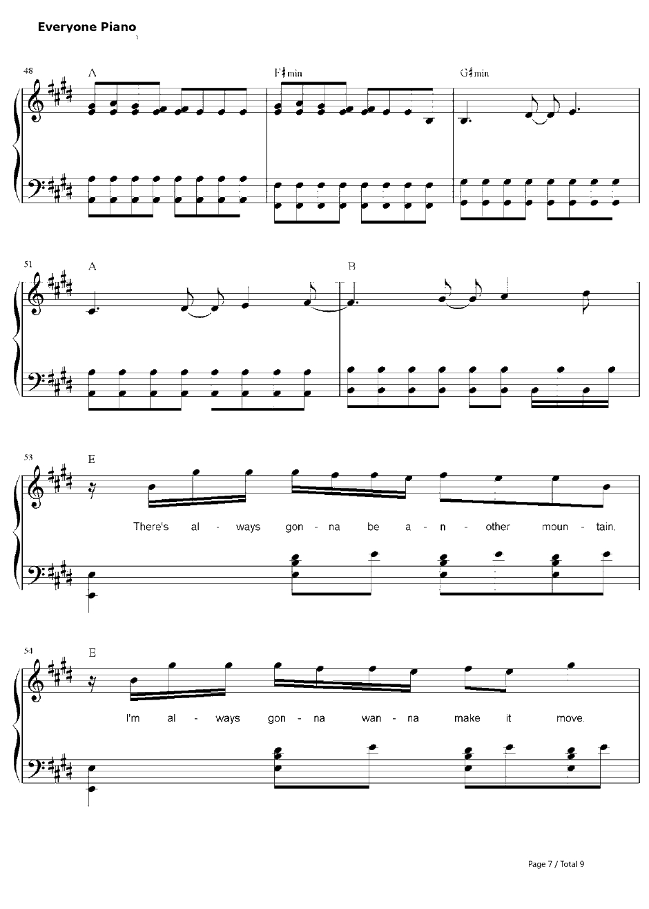 The Climb钢琴谱-MileyCyrus-汉娜·蒙塔娜OST7