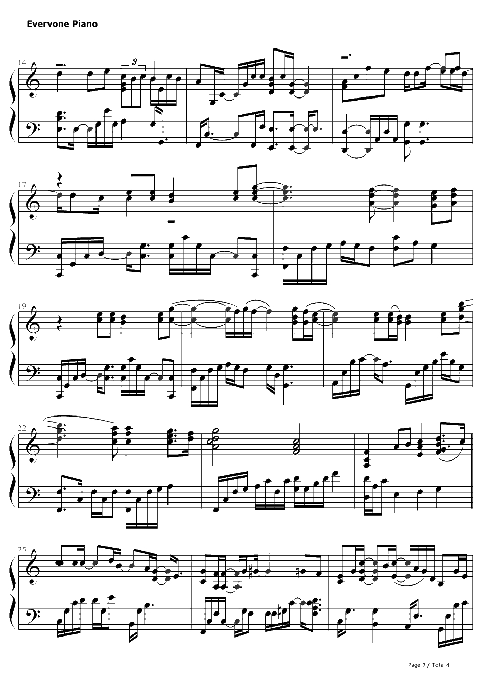 Thanks To钢琴谱-东方神起2