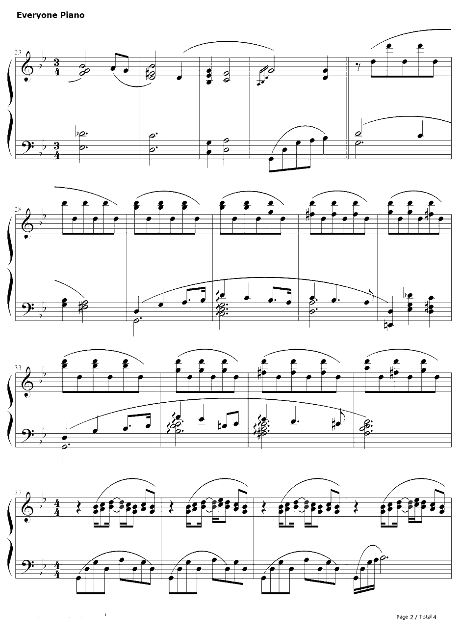 HANA钢琴谱-久石让　-BI2