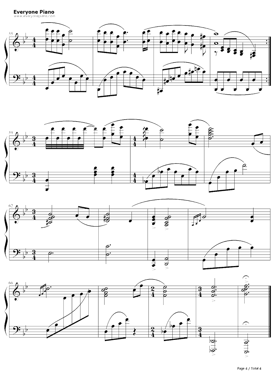 HANA钢琴谱-久石让　-BI4