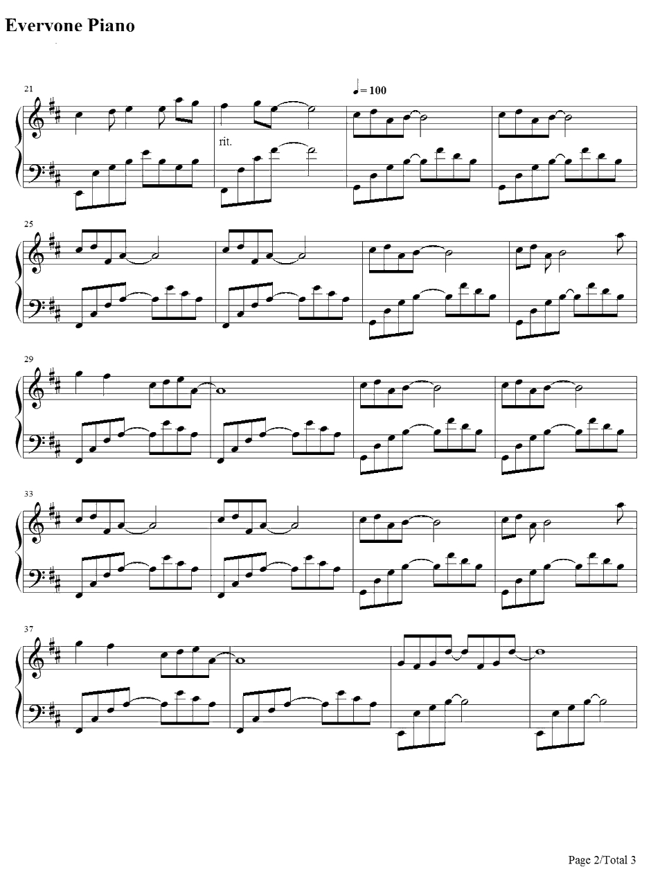 Crystal Garden钢琴谱-MillionBamboo-花与少女的祝福BGM2