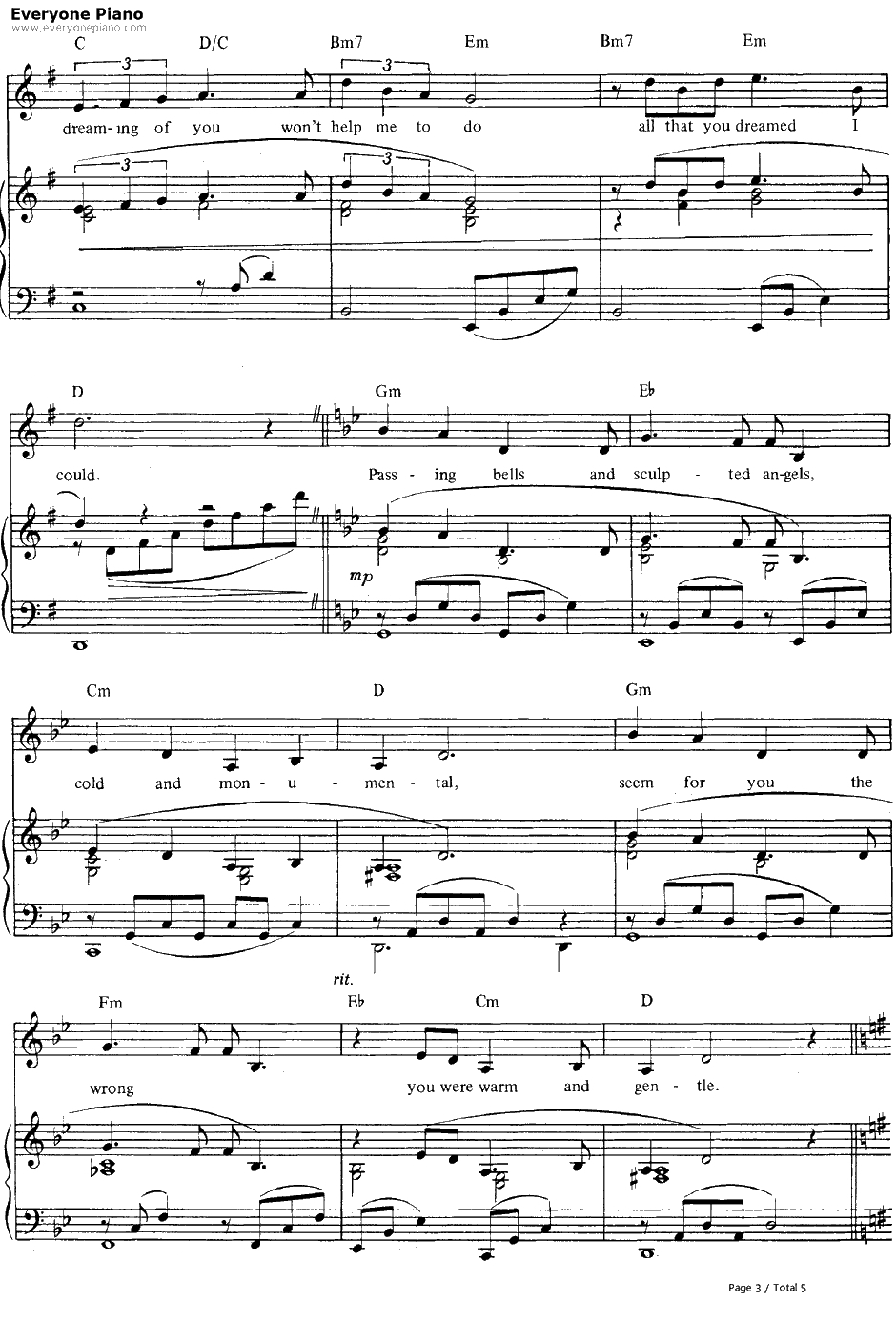 Wishing You Were Somehow Here Again钢琴谱-AndrewLloydWebber-歌剧魅影OST3