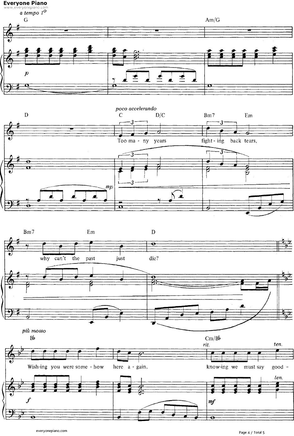 Wishing You Were Somehow Here Again钢琴谱-AndrewLloydWebber-歌剧魅影OST4