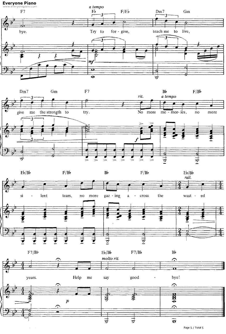 Wishing You Were Somehow Here Again钢琴谱-AndrewLloydWebber-歌剧魅影OST5