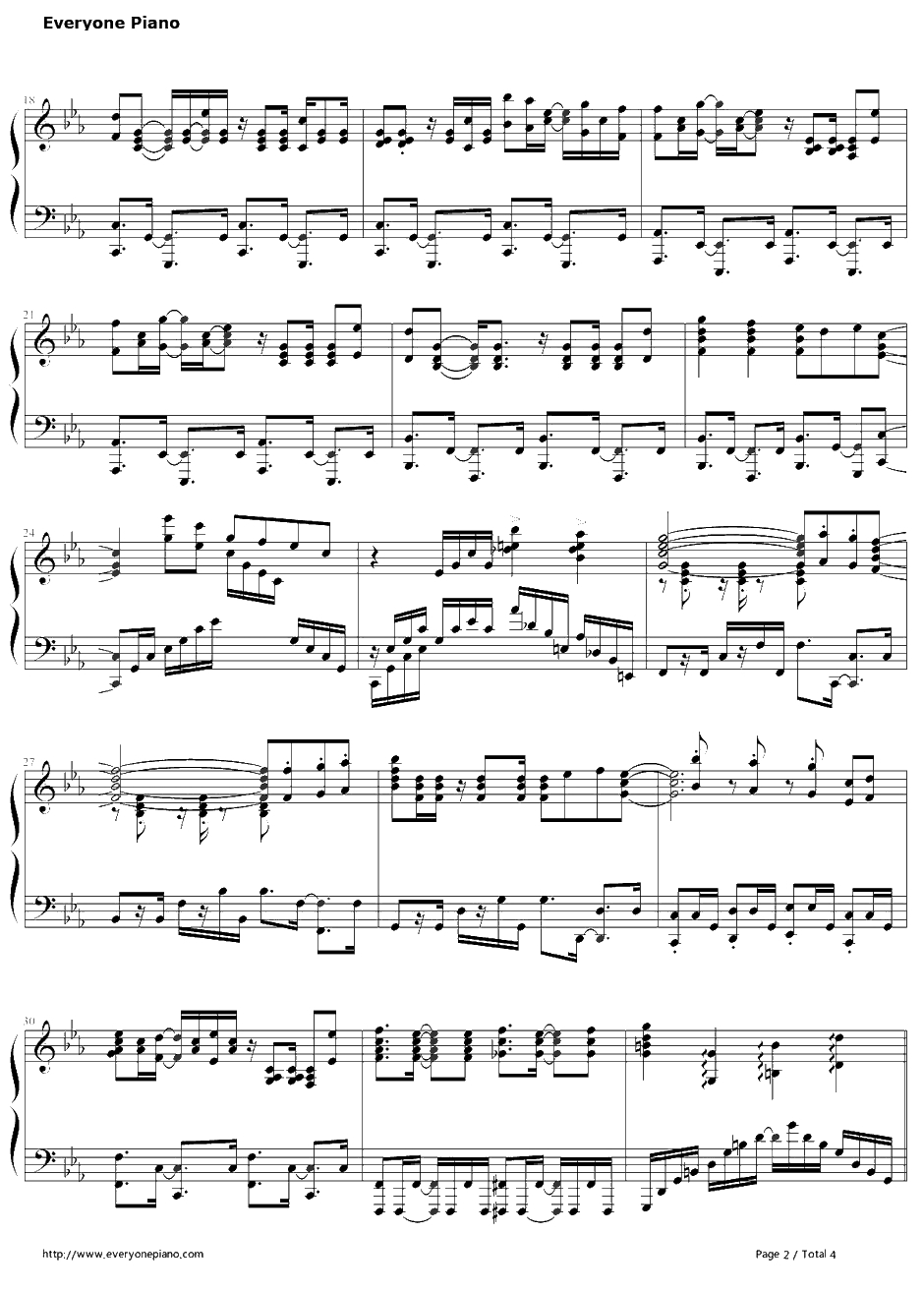 ツナグキズナ钢琴谱-Team.ねこかん[猫]featuring天乙准花-缘之空ED2