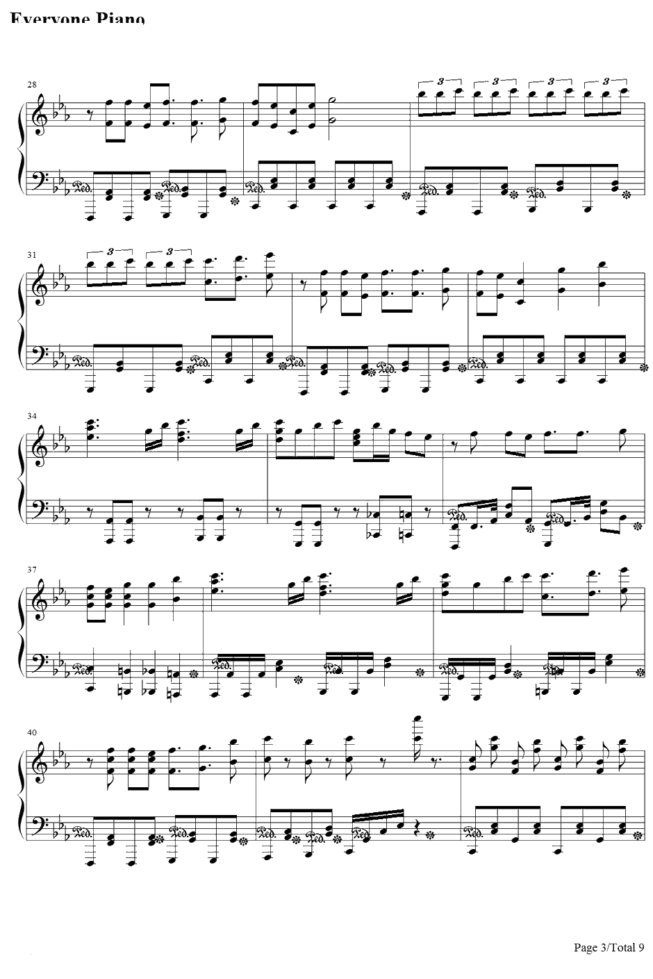 旋转吧!雪月花钢琴谱-歌组雪月花（原田瞳茅野爱衣小仓唯）-回レ！雪月花-机巧少女不会受伤ED3