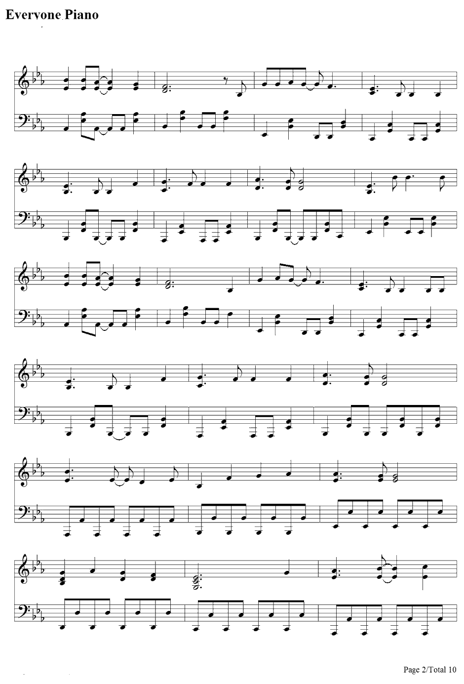 初めての恋が终わる时钢琴谱-初音ミク2