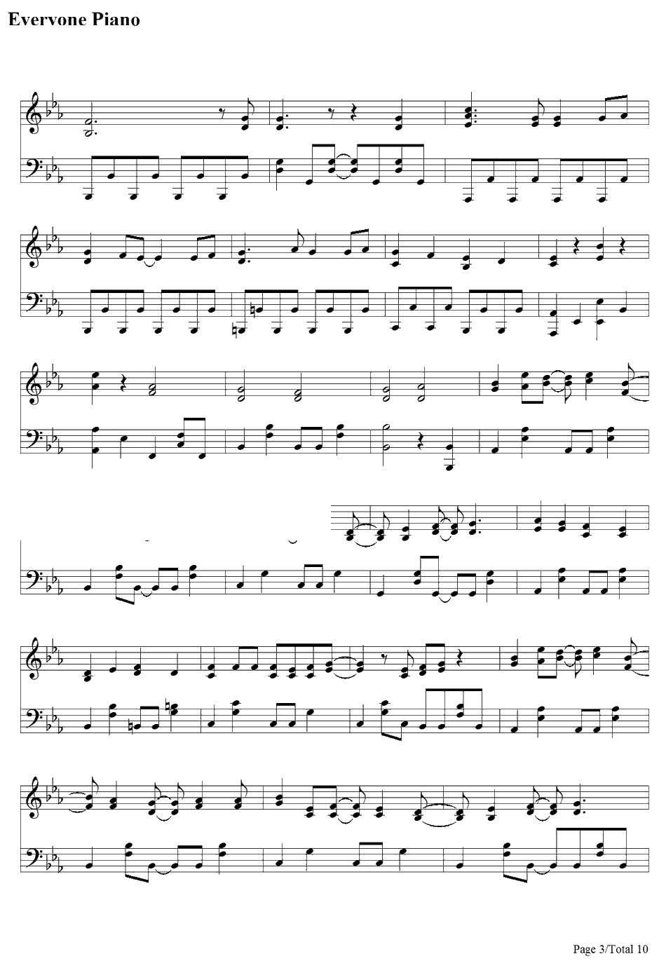 初めての恋が终わる时钢琴谱-初音ミク3