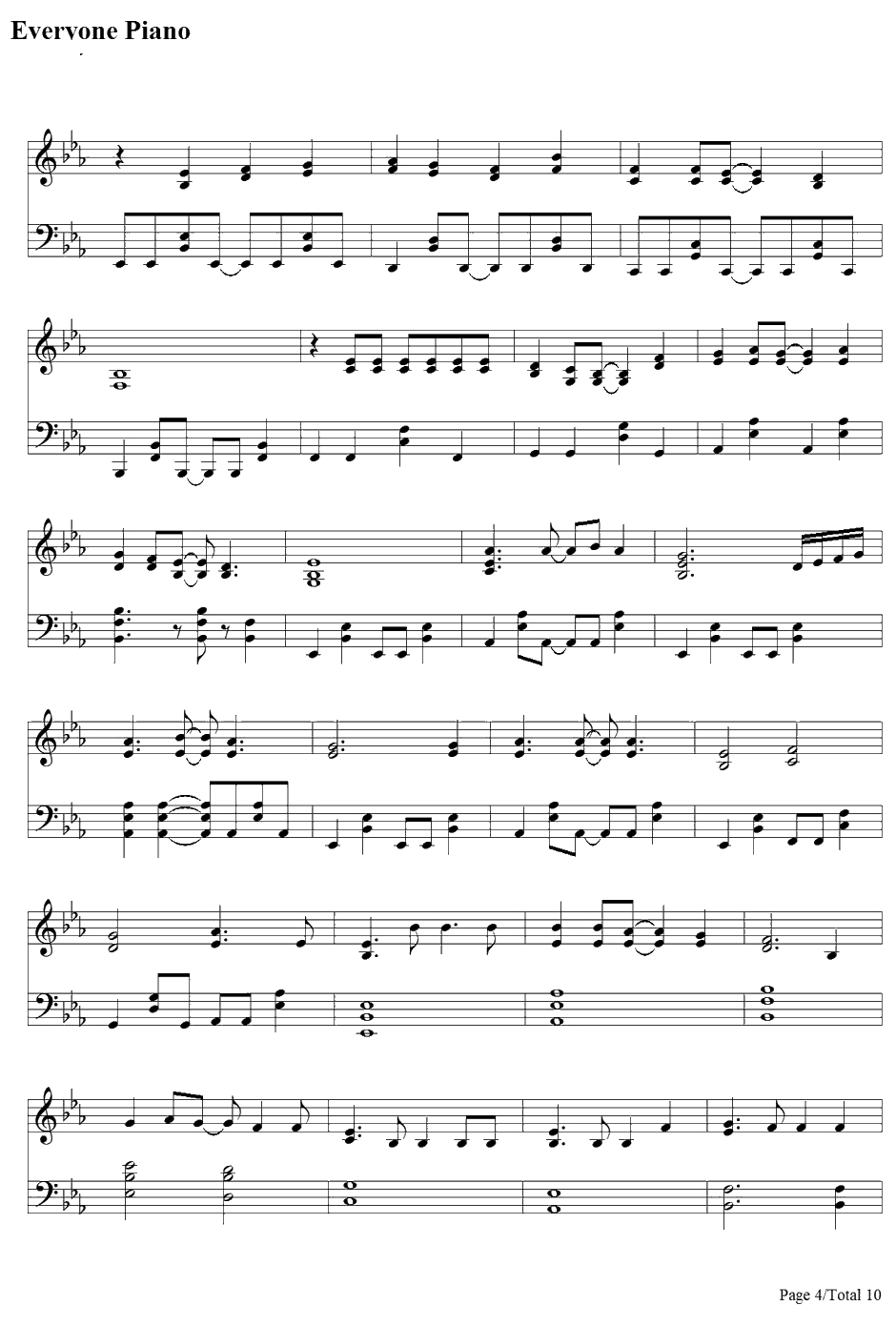 初めての恋が终わる时钢琴谱-初音ミク4