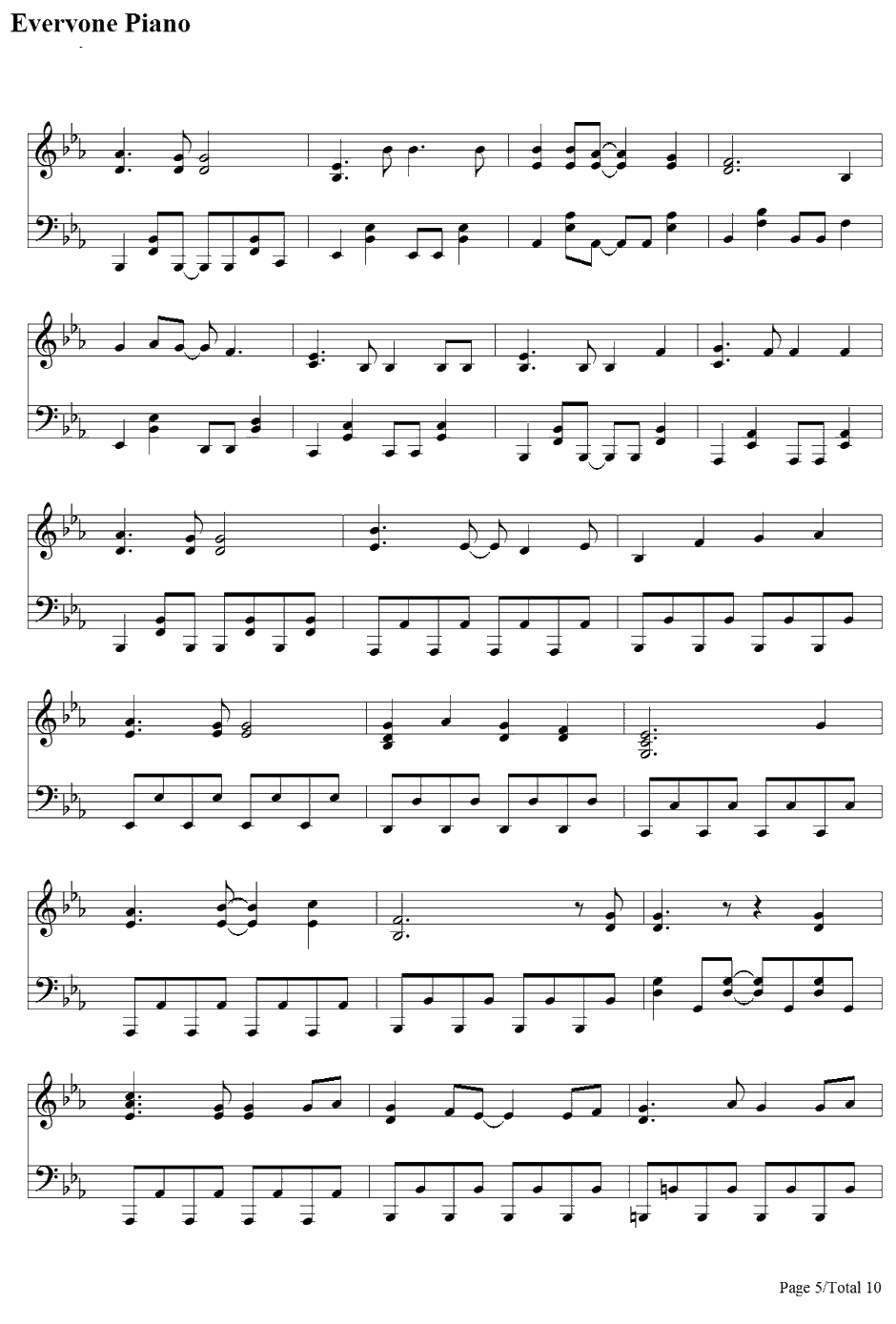 初めての恋が终わる时钢琴谱-初音ミク5