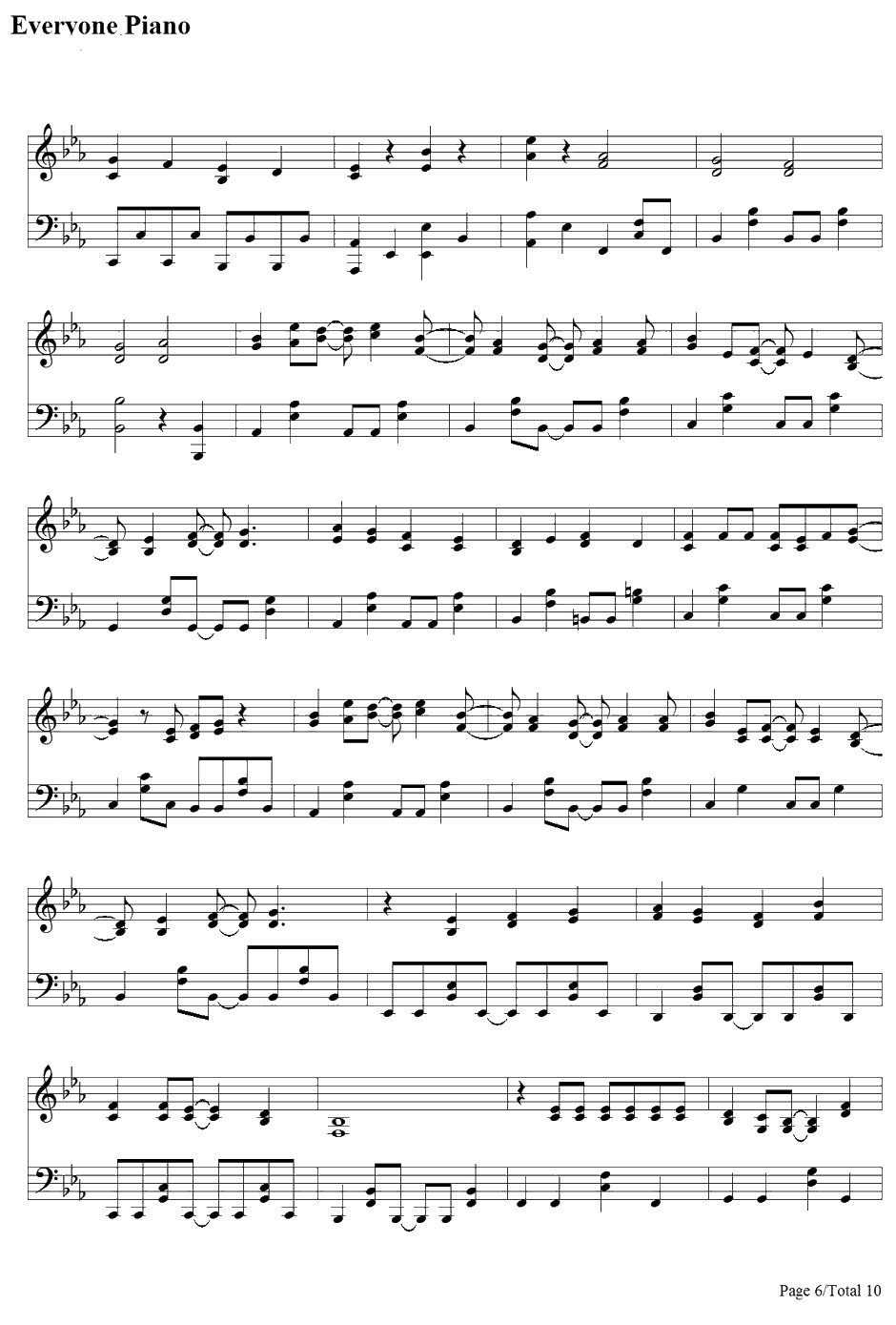 初めての恋が终わる时钢琴谱-初音ミク6