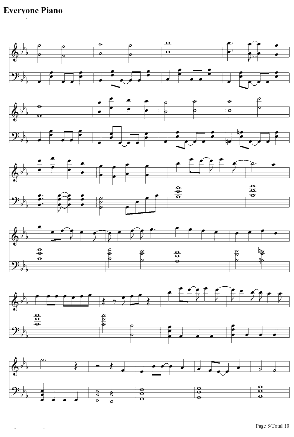 初めての恋が终わる时钢琴谱-初音ミク8