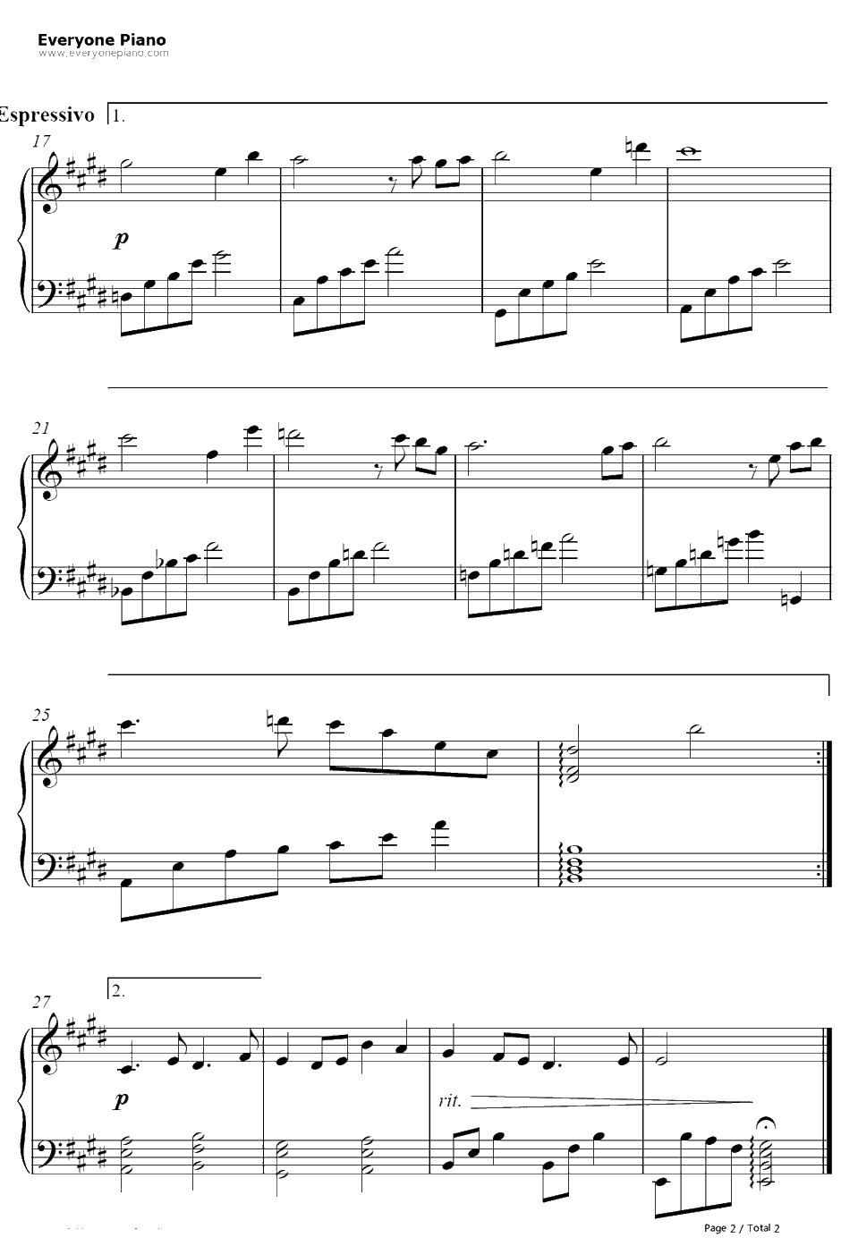 恋する気持ち钢琴谱-大久保薫-SchoolDaysED2