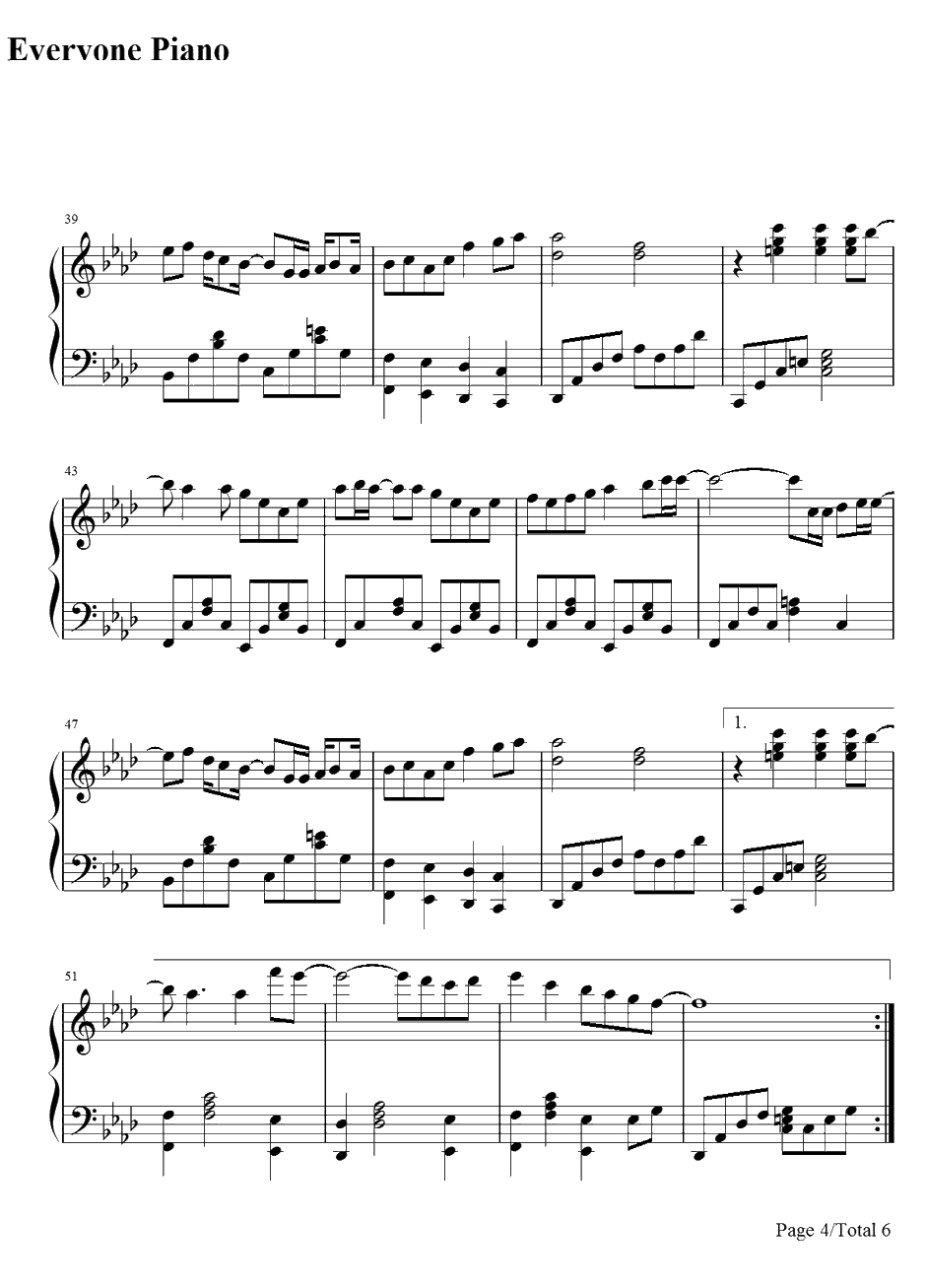 Automatic钢琴谱-宇多田光4