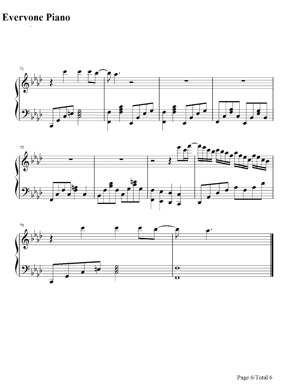 Automatic钢琴谱-宇多田光6