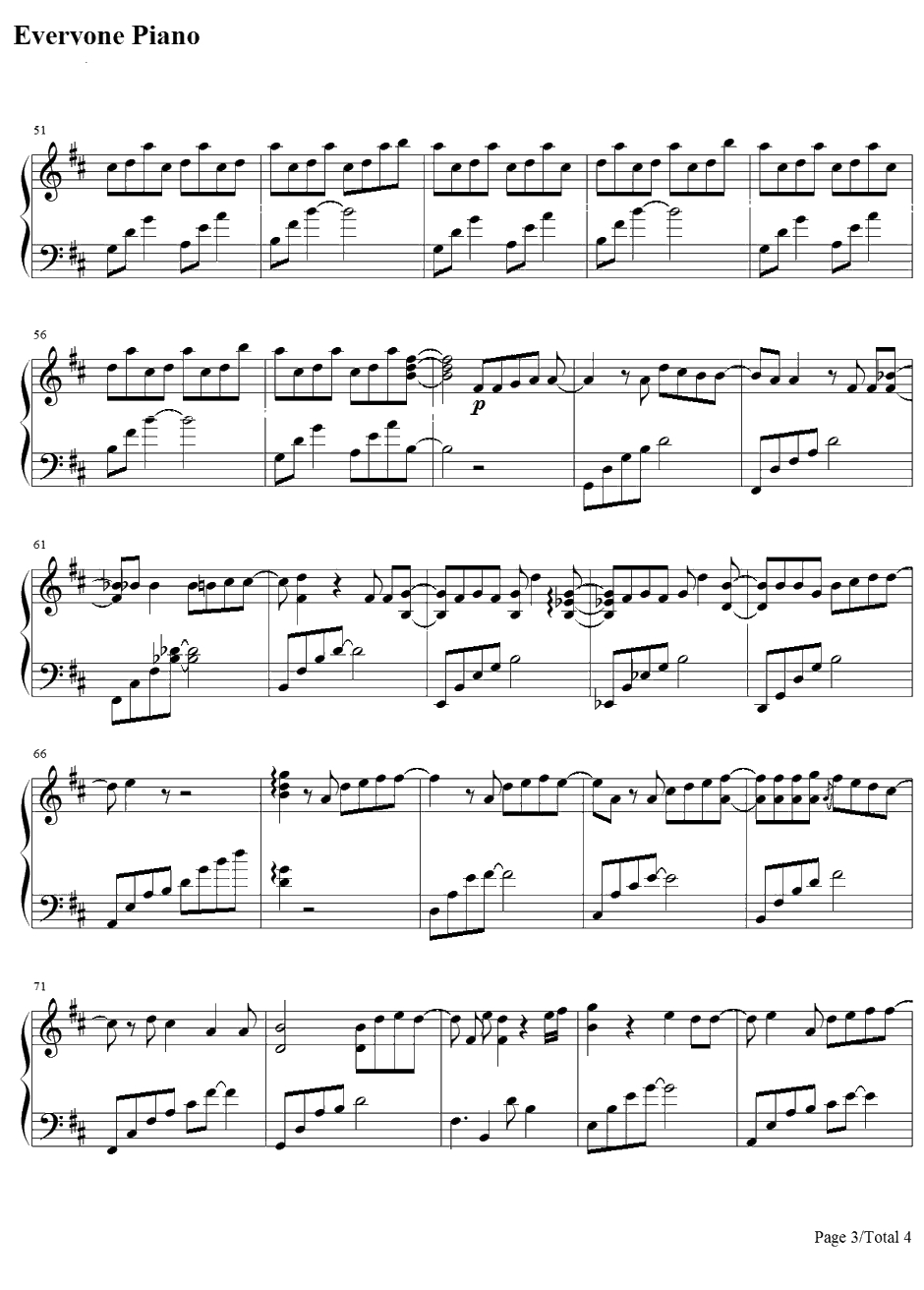 All for you钢琴谱-佐藤史果3