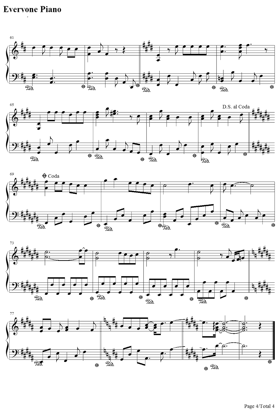 Over Drive钢琴谱-GARNETCROW-名侦探柯南天空的遇难船主题曲4