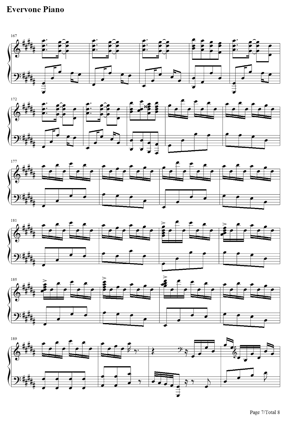 ～血の涙～BloodyTears钢琴谱-松原健一　Matsubara-Castlevania7