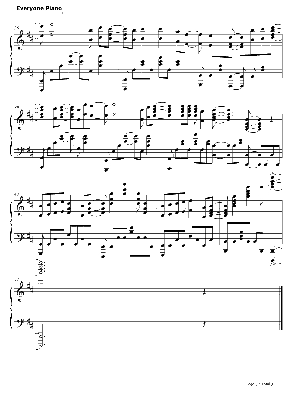 SPLASH FREE钢琴谱-STYLEFIVE-Free!ED3