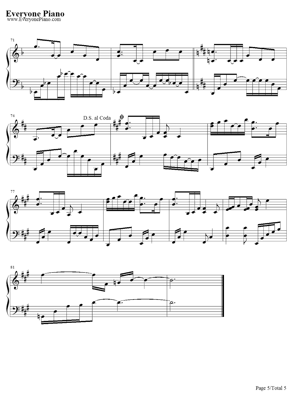 Loanna钢琴谱-李闰珉5