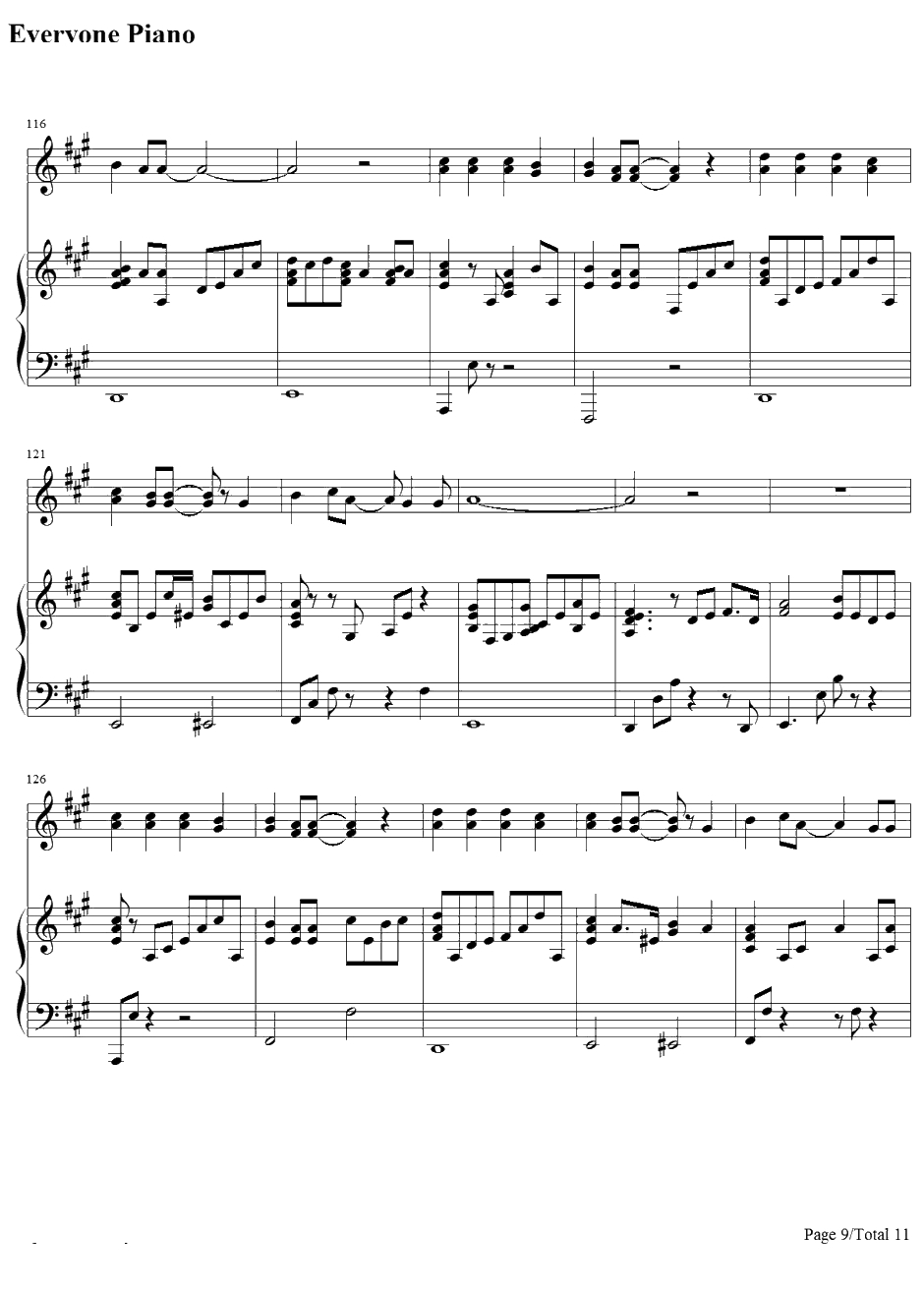 君がいたから〜eternalway〜钢琴谱-YeLLOWGeneration9