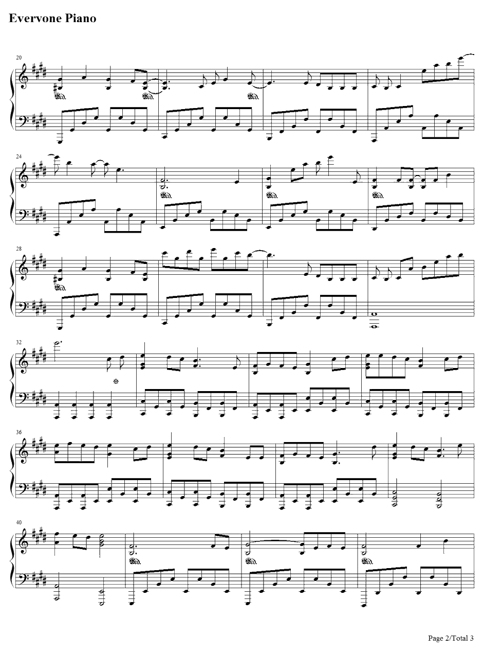 ありがとう〜钢琴谱-BON'Z-今天开始做魔王ED22