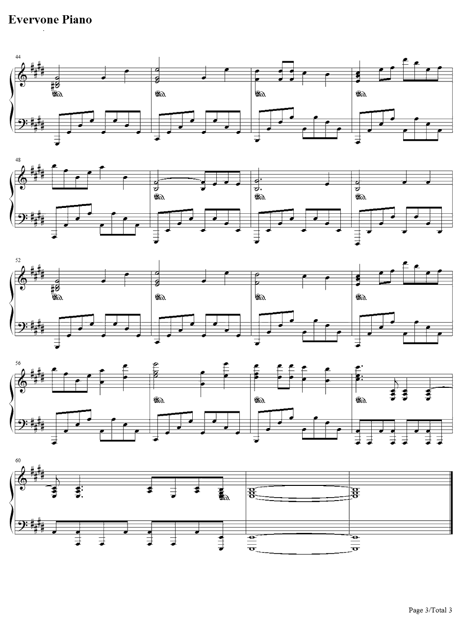 ありがとう〜钢琴谱-BON'Z-今天开始做魔王ED23