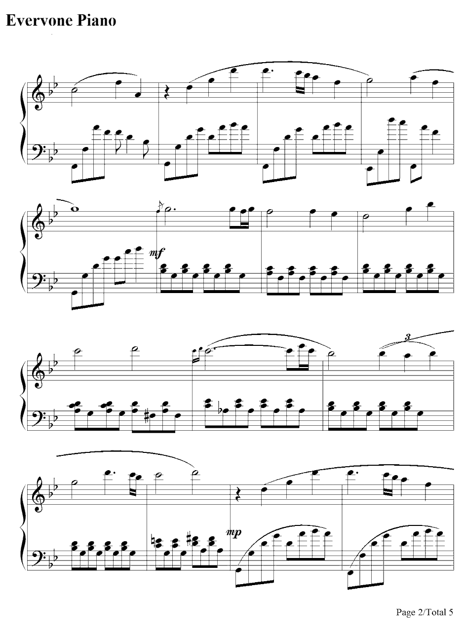 Hinata VS Neji钢琴谱-火影忍者原声2