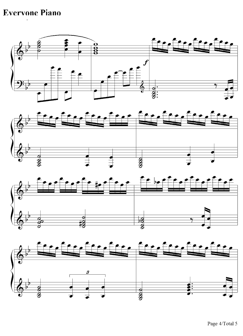 Hinata VS Neji钢琴谱-火影忍者原声4