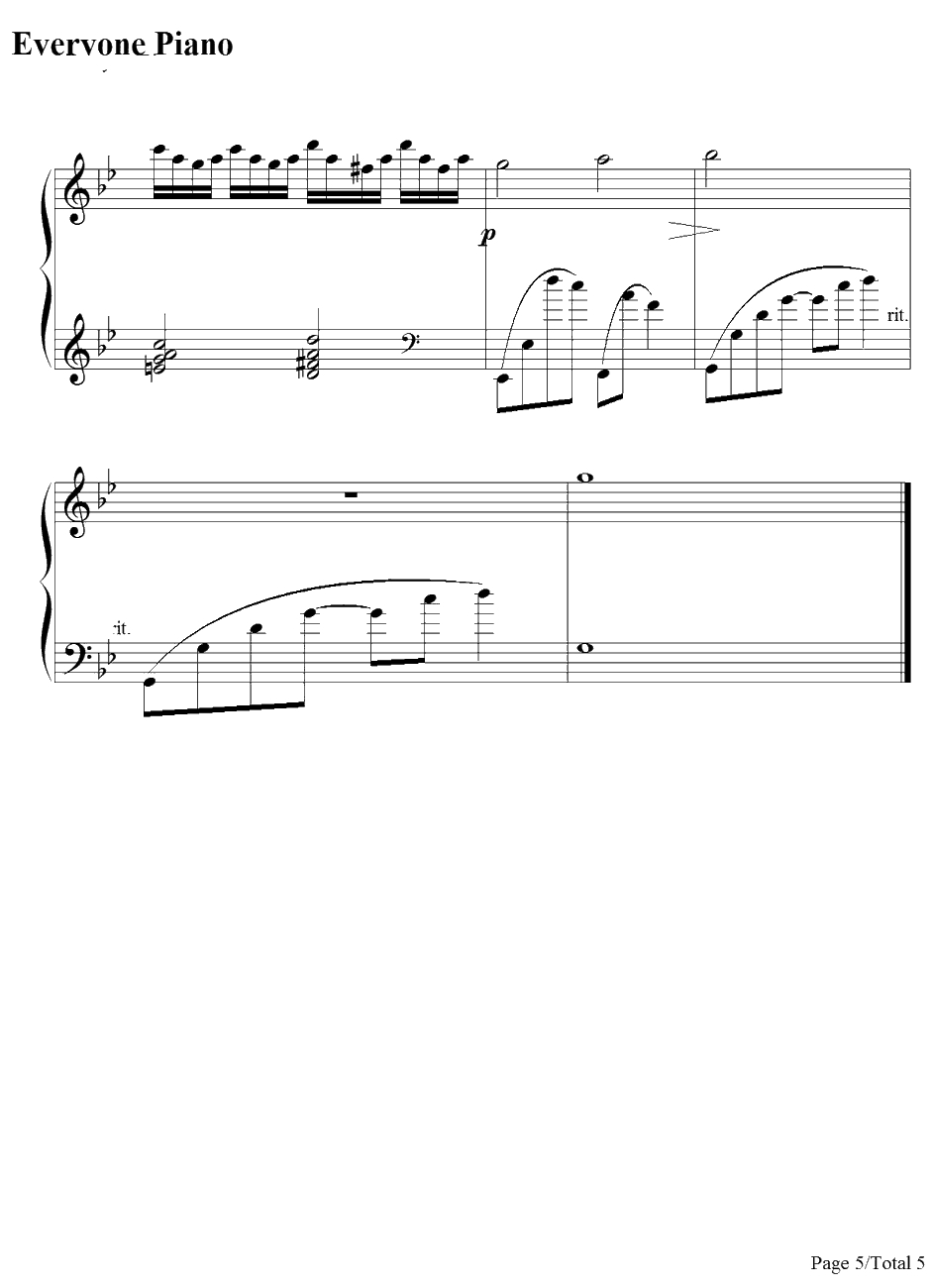 Hinata VS Neji钢琴谱-火影忍者原声5