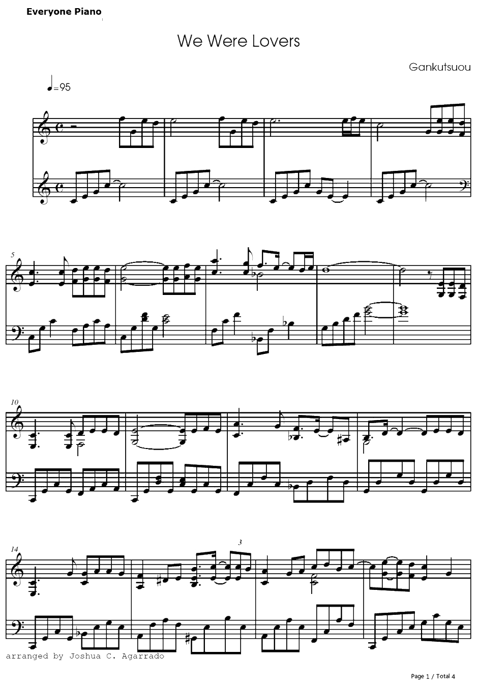 We Were Lovers钢琴谱-Jean-JacquesBurnel-岩窟王OP　1