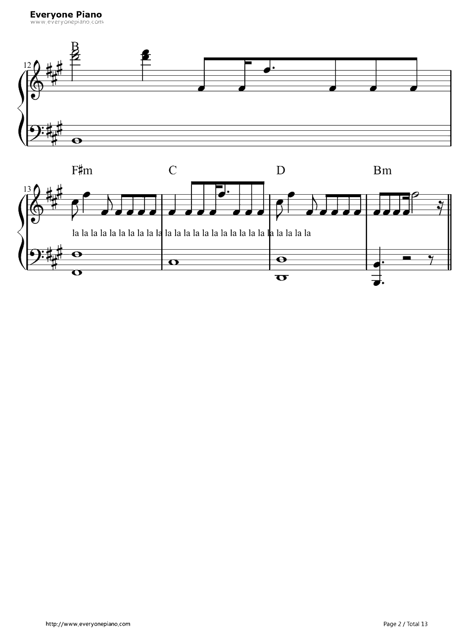 La La La钢琴谱-NaughtyBoyft.SamSmith2