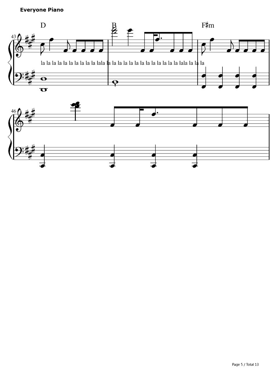 La La La钢琴谱-NaughtyBoyft.SamSmith5