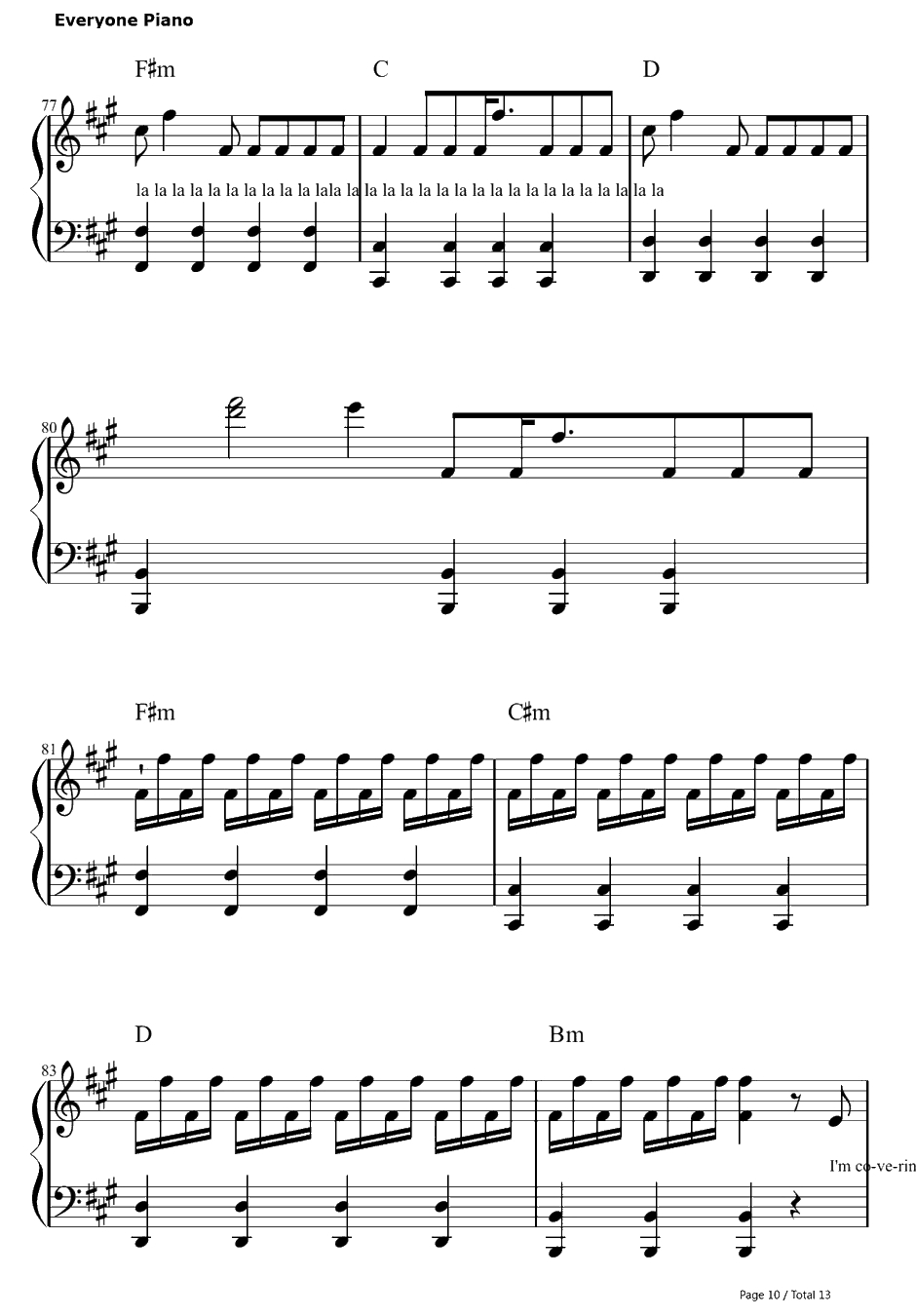 La La La钢琴谱-NaughtyBoyft.SamSmith10