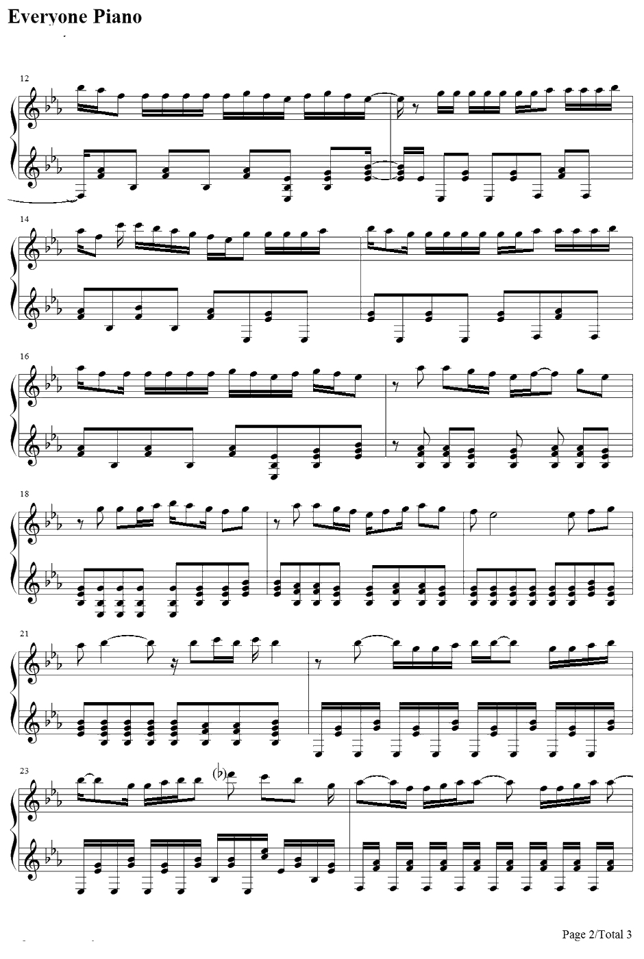 Perfect钢琴谱-麻生夏子-areacomplete!-笨蛋测验召唤兽OP1　2