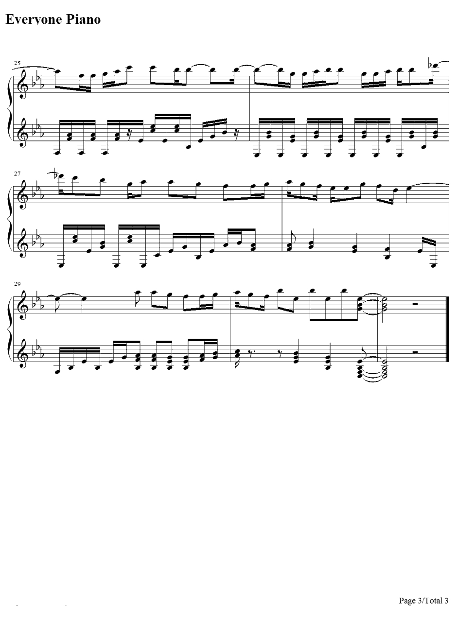 Perfect钢琴谱-麻生夏子-areacomplete!-笨蛋测验召唤兽OP1　3