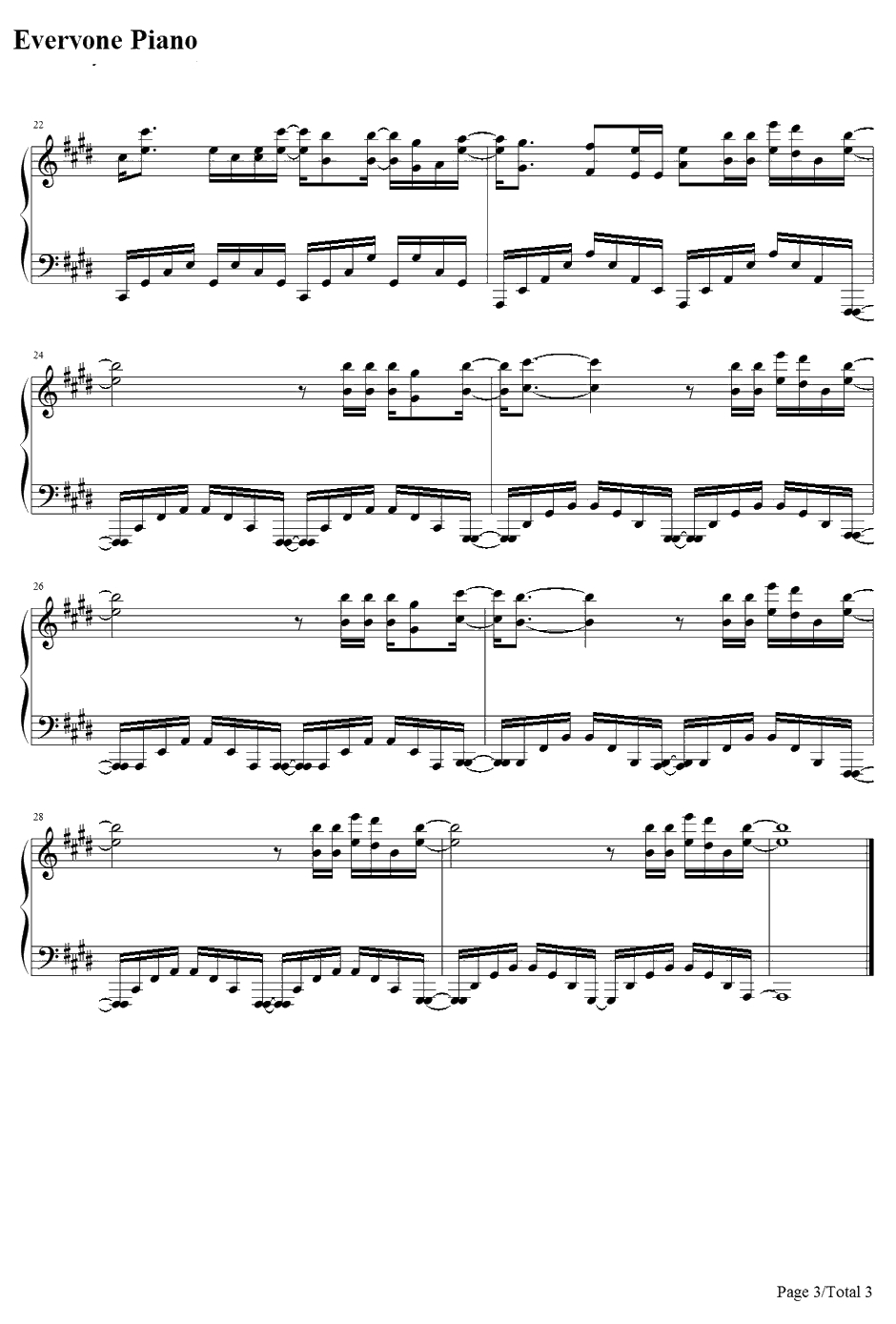 Wish钢琴谱-OLIVIA-NANAOP23